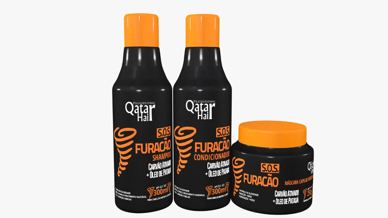 Kit Manutenção - S.O.S. Furacão - Qatar Hair 2x 300ml 1x 250g