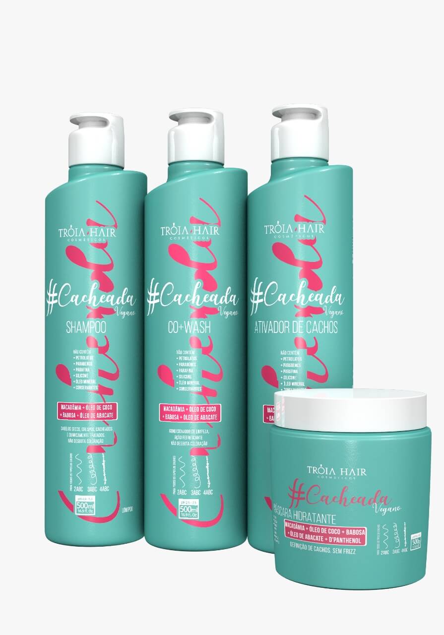 Kit Cacheada Vegano - 4 Itens - Troia Hair