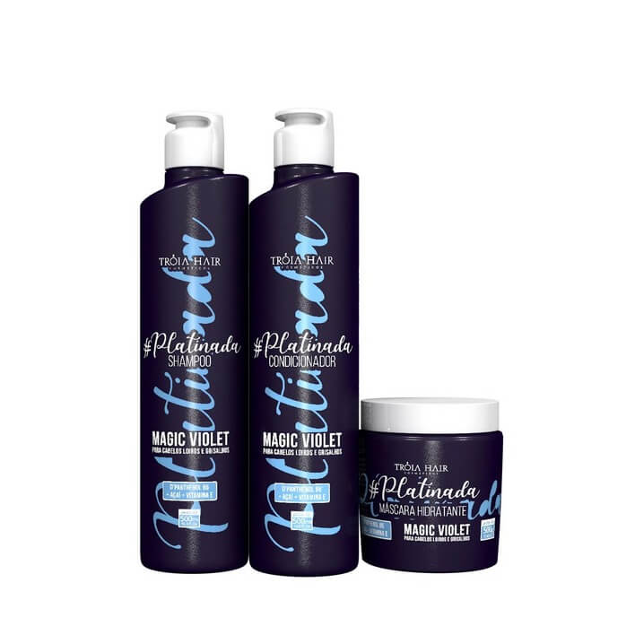 Kit Platinada - 3 Itens - Troia Hair