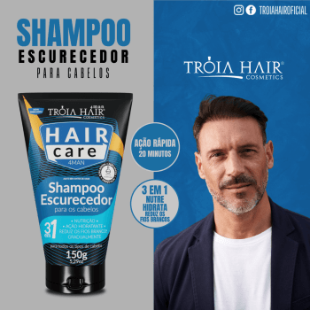 Shampoo Escurecedor 3 em 1 Unisex - 150g - Troia Hair 150g