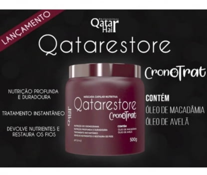 Máscara Cap. Hidratante - Qatarestore - Cronotrat - Qatar Hair 500g