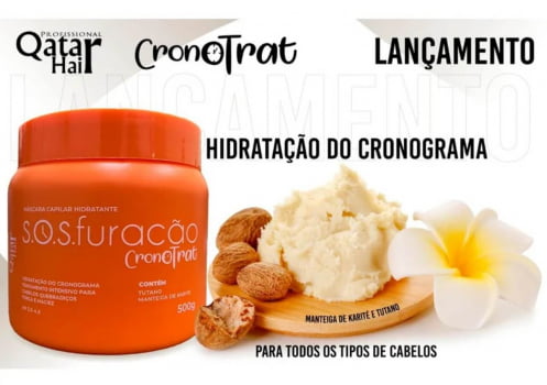 Máscara Cap. Hidratante - S.O.S. Furacão - Cronotrat - Qatar Hair 500g