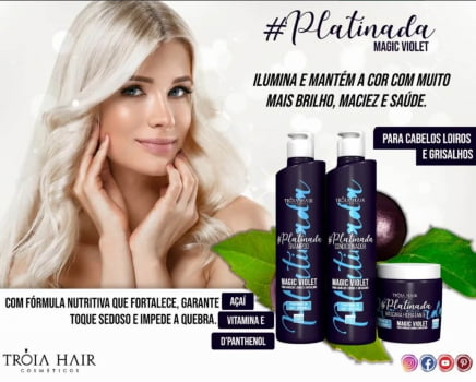 Kit Platinada - 3 Itens - Troia Hair