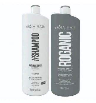 Kit Escova Progressiva Roganic - 2 Itens de 1 Litro - Troia Hair